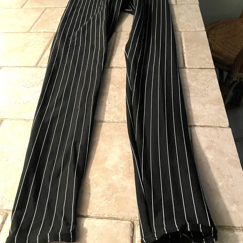 BlackMilk Pinstripe in Black & White Leggings xs